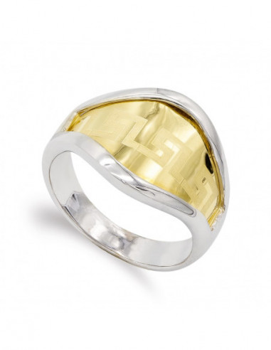 18K SORTIJA ORO BICOLOR GRECA