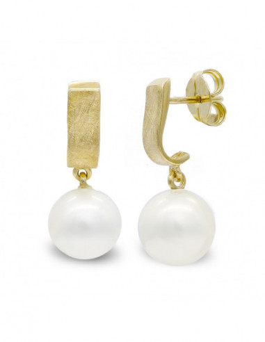 18K PENDIENTES ORO AMARILLO RAYADO Y...