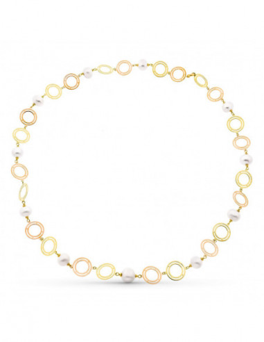 18K COLLAR ORO BICOLOR AMARILLO Y...