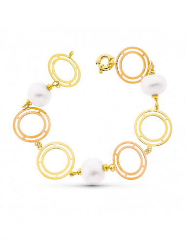 18K PULSERA ORO 21 CM BICOLOR ORO...