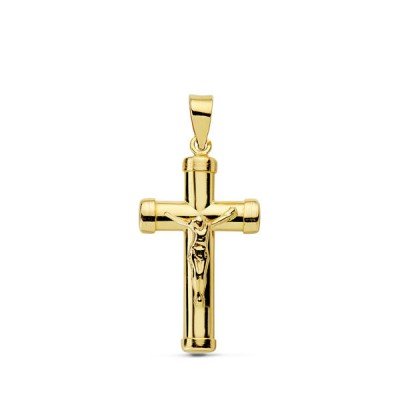 18K CRUZ CON CRISTO PALO...