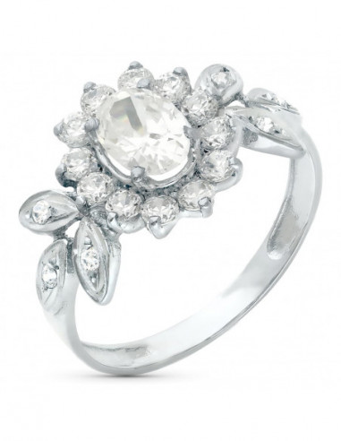 18K SORTIJA ORO BLANCO JUEGO NOVIA...