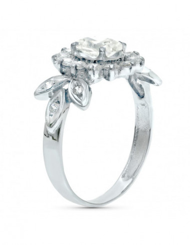 18K SORTIJA ORO BLANCO JUEGO NOVIA...