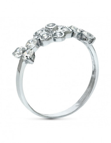 18K SORTIJA ORO BLANCO JUEGO NOVIA...