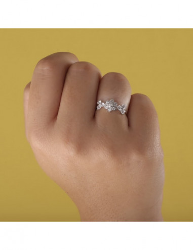 18K SORTIJA ORO BLANCO JUEGO NOVIA...