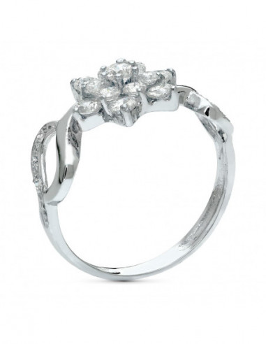 18K SORTIJA ORO BLANCO JUEGO NOVIA...