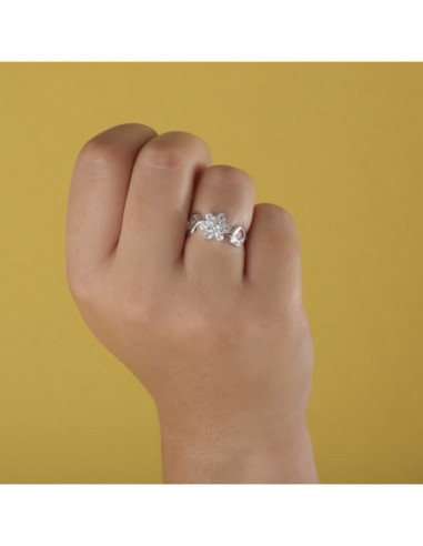 18K SORTIJA ORO BLANCO JUEGO NOVIA...