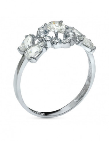 18K SORTIJA ORO BLANCO JUEGO NOVIA...