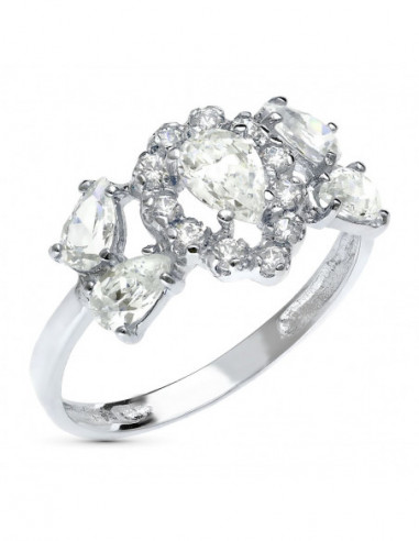 18K SORTIJA ORO BLANCO JUEGO NOVIA...