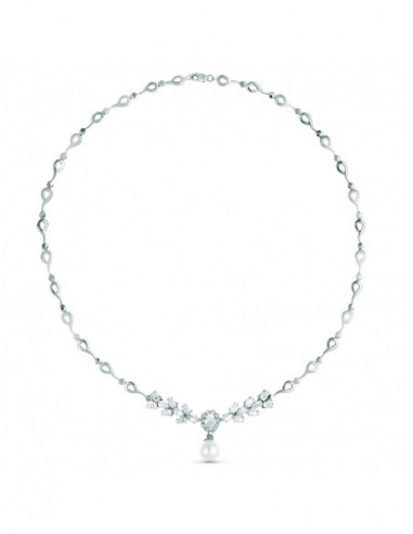 18K GARGANTILLA ORO BLANCO PERLA...