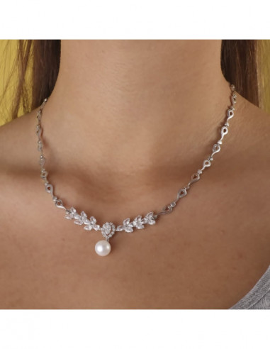 18K GARGANTILLA ORO BLANCO PERLA...