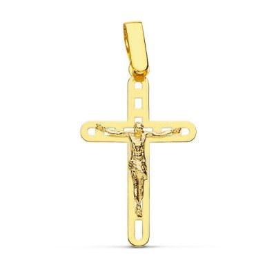 18K CRUZ CON CRISTO CALADA...
