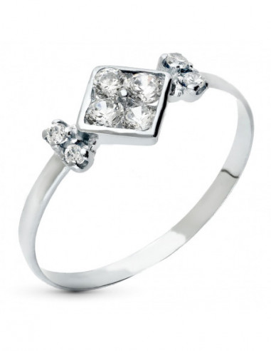 18K SORTIJA ORO BLANCO JUEGO NOVIA...