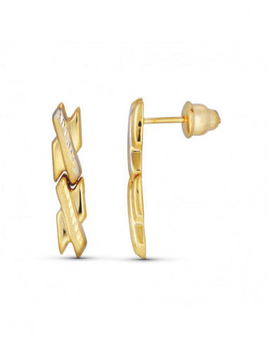 18K PENDIENTES ORO AMARILLO TALLADOS.