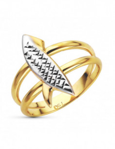 18K SORTIJA BICOLOR TALLADA 2