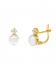 18K PENDIENTES PERLA Y... 2