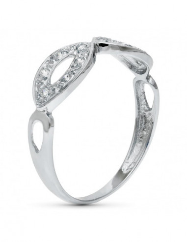 18K SORTIJA ORO BLANCO JUEGO NOVIA...