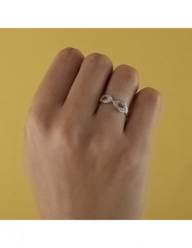 18K SORTIJA ORO BLANCO JUEGO NOVIA...