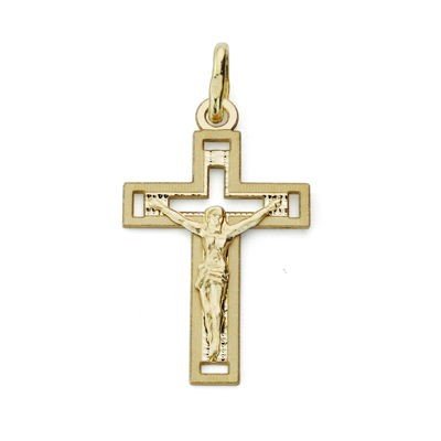 18K CRUZ CON CRISTO TALLADA...