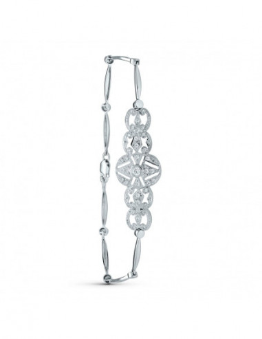 18K PULSERA CIRCONITAS ORO BLANCO