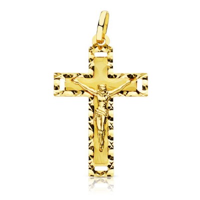 18K CRUZ CON CRISTO TALLADA...