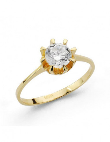 18K SOLITARIO ORO AMARILLO CIRCONITA...