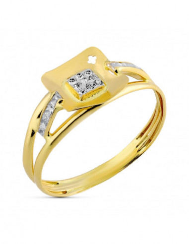 18K SORTIJA ORO BICOLOR CIRCONITAS