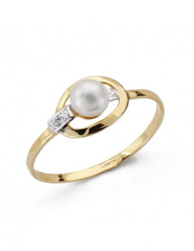 18K SORTIJA COMUNION PERLA