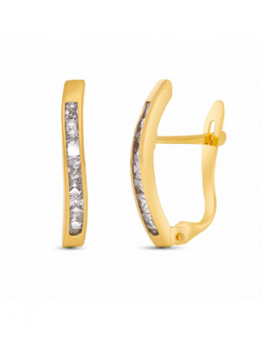 18K PENDIENTES ORO AMARILLO BANDAS...