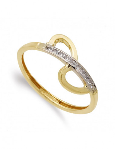 18K SORTIJA BICOLOR CIRCONITAS
