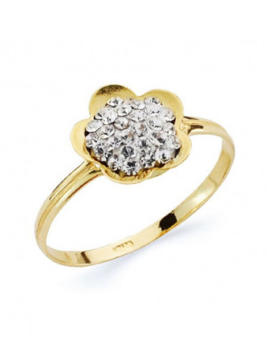 18K SORTIJA FLOR CIRCONITAS
