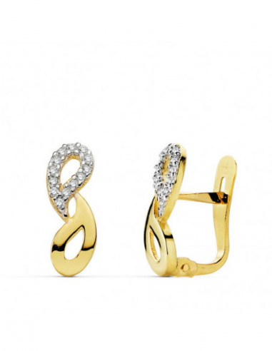 18K PENDIENTES CIRCONITAS BICOLOR...