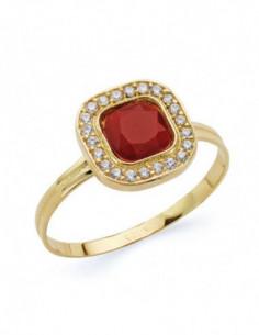 18K SORTIJA PIEDRA ROJA Y... 2