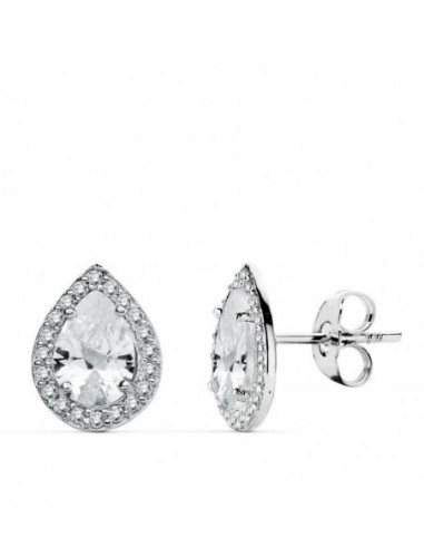 18K PENDIENTES ORO BLANCO CIRCONITAS...