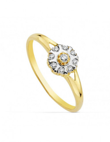 18K SORTIJA COMUNION BICOLOR CIRCONITAS