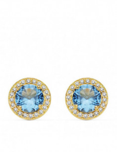 18K PENDIENTES PIEDRA AZUL... 2