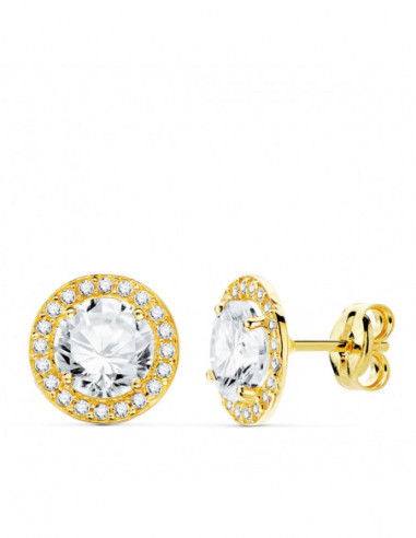 18K PENDIENTES ORO AMARILLO REDONDOS...