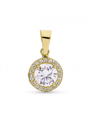 18K COLGANTE ORO AMARILLO REDONDO CON...