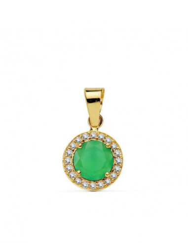 18K COLGANTE PIEDRA VERDE 9 MMCIRCONITAS