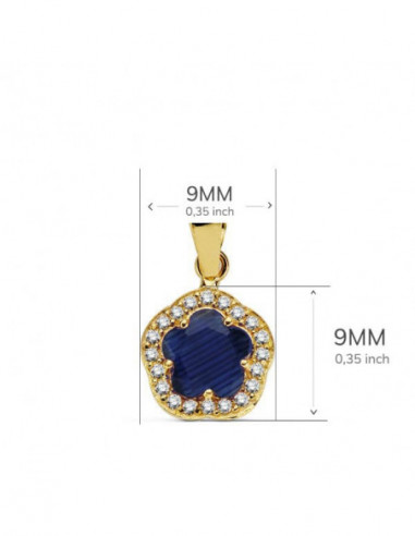 18K COLGANTE ORO AMARILLO FLOR PIEDRA...