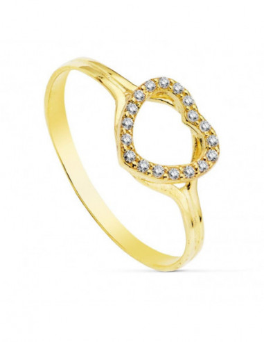 18K SORTIJA ORO AMARILLO CORAZON 8 MM...