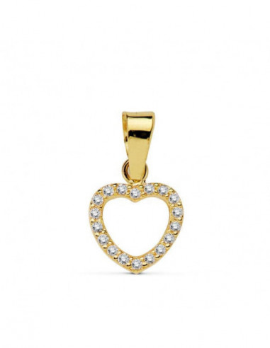 18K COLGANTE CORAZON CIRCONITAS 8 CM