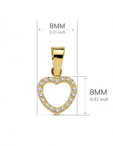 18K COLGANTE CORAZON CIRCONITAS 8 CM
