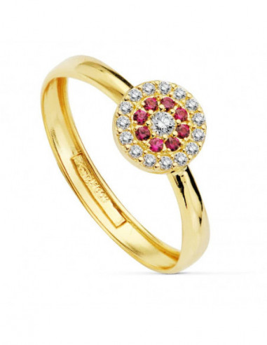 18K SORTIJA ORO AMARILLO PIEDRAS...