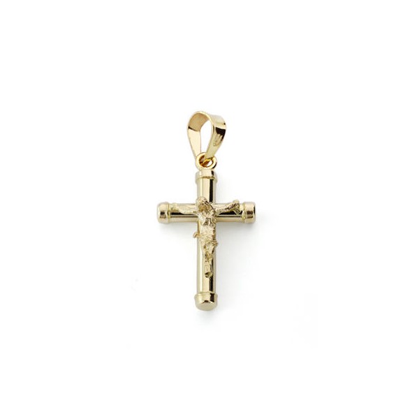 18K CRUZ CON CRISTO HUECA 18X10 MM