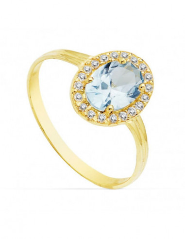 18K SORTIJA PIEDRA AZUL CLARO OVAL...