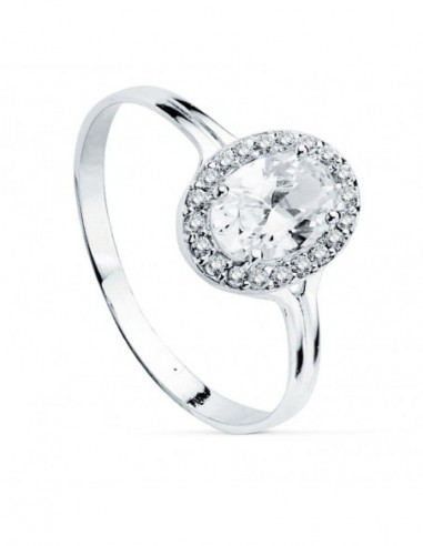 18K SORTIJA ORO BLANCO OVAL...