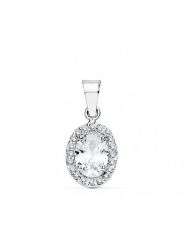 18K COLGANTE ORO BLANCO OVAL...