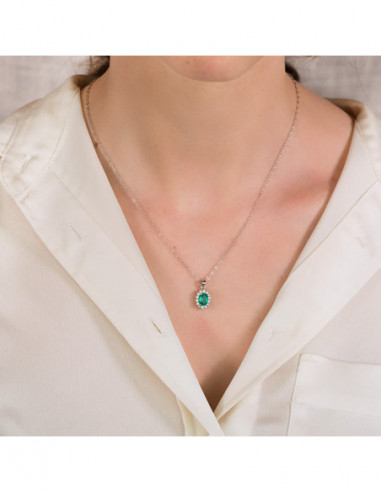 18K COLGANTE O.BLANCO ESMERALDA 1.10...