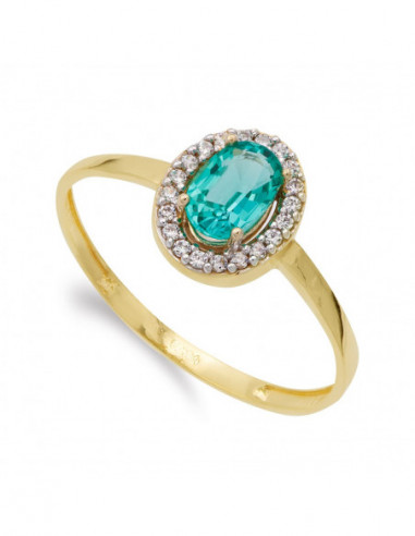 18K SORTIJA FORMA OVAL ESMERALDA 6X4...